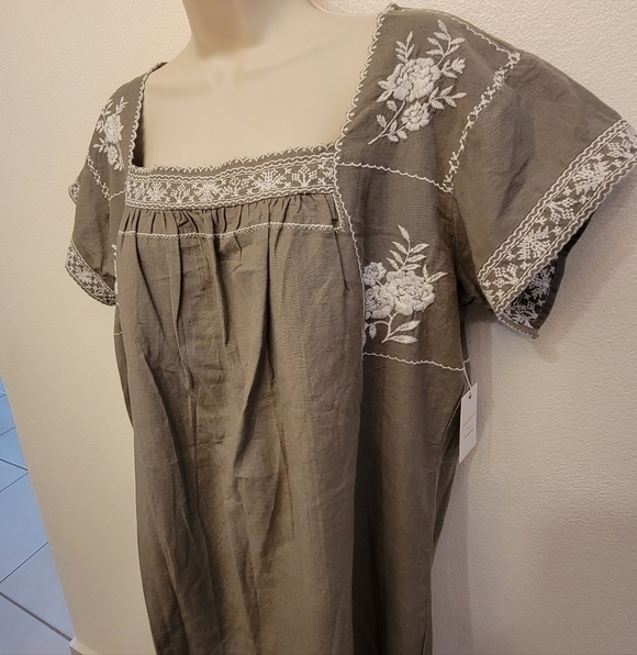 Forever 21 Linen Blend Short Sleeve Dress - Picture 4 of 5